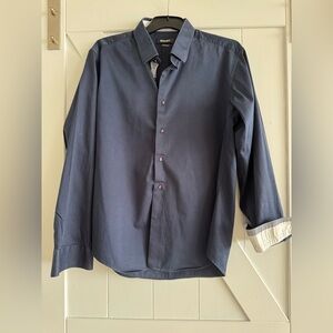 Elegant Dark Blue Dress Shirt for Men